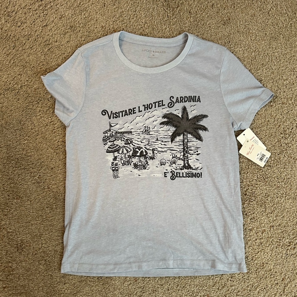 NWT🌀Lucky Brand Light Blue graphic tee
